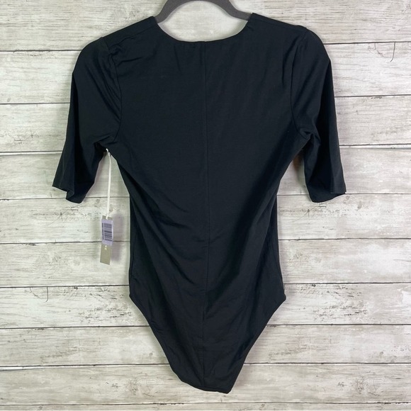 NWT Everlane Short Sleeve Crew Neck Bodysuit Black, Size XS - Picture 7 of 8